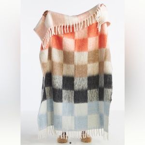 Anthropologie Checkered Cozy Throw Blanket
